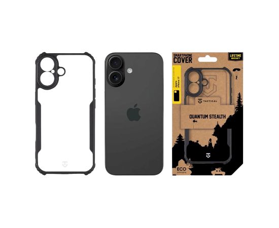 Tactical Quantum Stealth Cover Aizsargapvalks priekš Apple iPhone 17 / caurspīdīgs/melns Neoriģinālie Maciņi