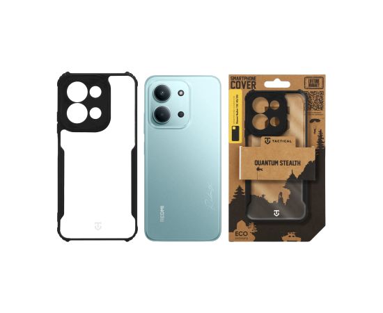 Tactical Quantum Stealth Cover Aizsargapvalks priekš Xiaomi Redmi 15C 4G/5G / caurspīdīgs/melns Neoriģinālie Maciņi