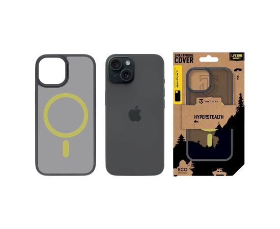 Tactical MagForce Hyperstealth 2.0 Aizsargapvalks priekš iPhone 15 / melns/dzeltens Neoriģinālie Maciņi