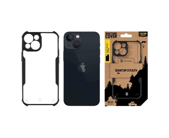 Tactical Quantum Stealth Cover Aizsargapvalks priekš Apple iPhone 13 mini / caurspīdīgs/melns Neoriģinālie Maciņi