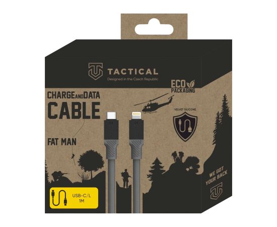 Tactical Fat Man Cable USB-C/Lightning Kabelis 1m / pelēks Data USB kabeļi