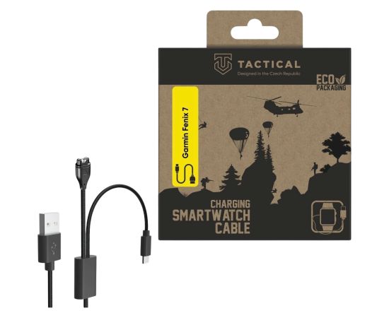 Tactical USB Charging 2in1 USB-C Uzlādes kabelis priekš Garmin Fenix 7/8, Tactix 8 Data USB kabeļi