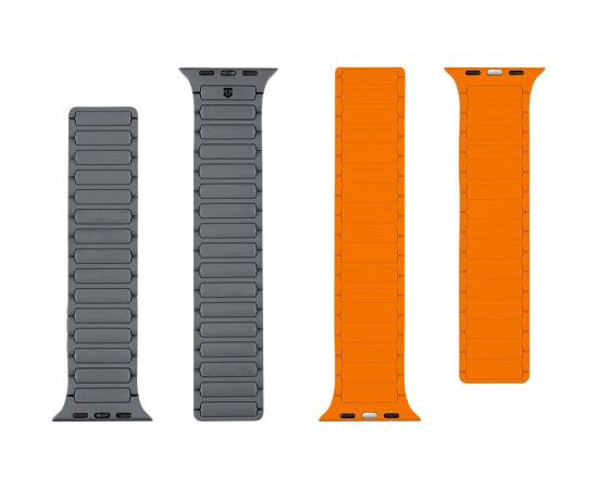 Tactical MagBand Магнитный ремешок для часов Apple Watch 42/44/45/46/49 / серый/оранжевый Smart pūlksteņu aksesuāri