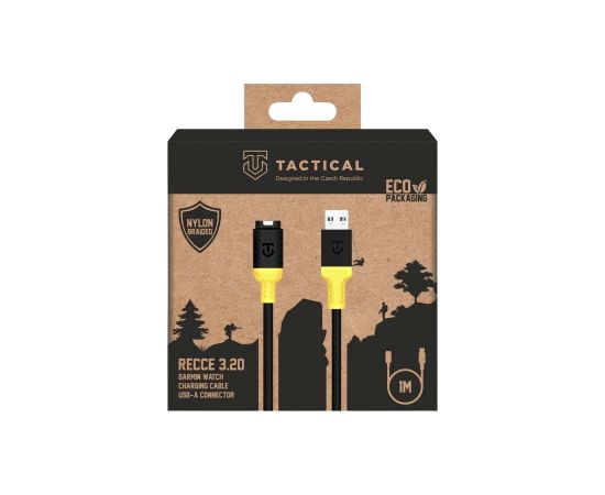 Tactical Recce 3:20 Uzlādes kabelis priekš Garmin USB-A / melns/dzeltens Data USB kabeļi