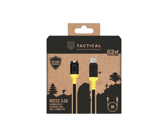 Tactical Recce 3:20 Uzlādes kabelis priekš Garmin USB-C / melns/dzeltens Data USB kabeļi