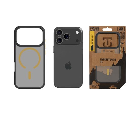 Tactical MagForce Hyperstealth 2.0 Cover Aizsargapvalks priekš iPhone 17 Pro / melns/dzeltens Neoriģinālie Maciņi