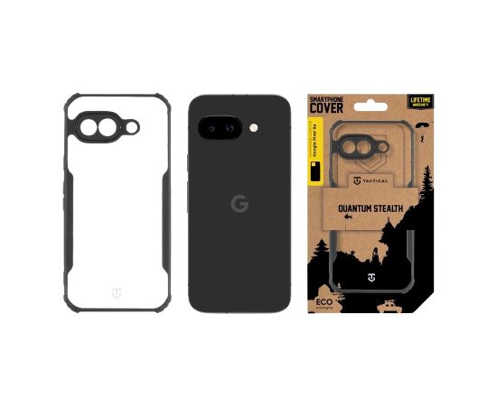 Tactical Quantum Stealth Cover Aizsargapvalks priekš Google Pixel 9a / caurspīdīgs/melns Neoriģinālie Maciņi