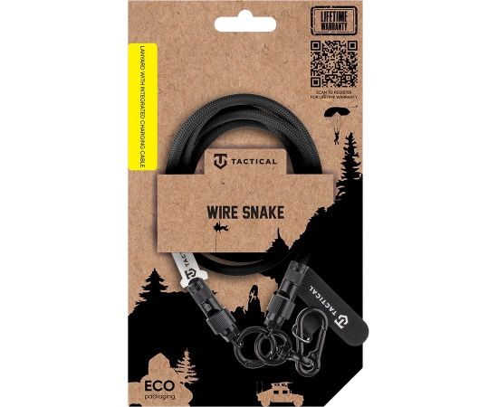 Tactical Wire Snake USB-C Ремешок на шею для телефонов 1.2m / чёрный Дата USB-кабели