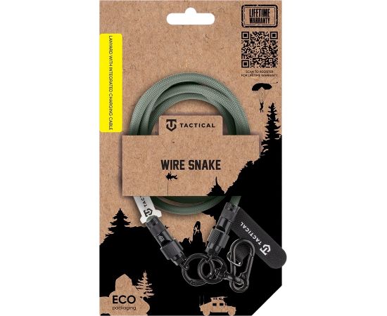 Tactical Wire Snake USB-C Ремешок на шею для телефонов 1.2m / зелёный Дата USB-кабели