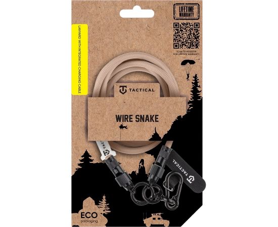 Tactical Wire Snake USB-C Kakla siksniņa mobilajiem telefoniem 1.2m / Moucha Moose Data USB kabeļi