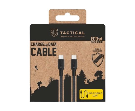 Tactical Stitch Thread USB-C/USB-C Кабель 0.3m / чёрный Дата USB-кабели