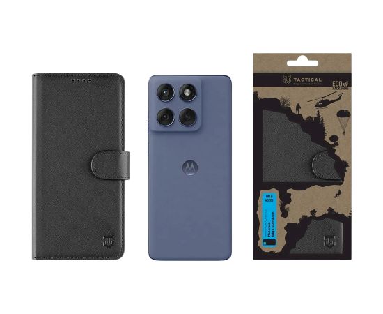 Tactical Field Notes Cover Aizsargapvalks priekš Motorola Edge 60 Fusion / melns Neoriģinālie Maciņi