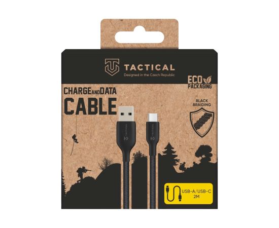 Tactical Stitch Thread USB-A/USB-C Kabelis 2m / melns Data USB kabeļi
