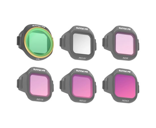 Set of 6 Sunnylife MCUV + CPL + ND8 + ND16 + ND32 + ND64 filters for MINI 5 Pro Sporta kameru aksesuāri