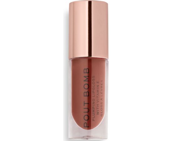 Makeup Revolution Pout Bomb Vitamin E Plumping Lip Gloss Cookie Deep Nude 4.6ml Lūpu krāsas, spīdumi, balzāmi