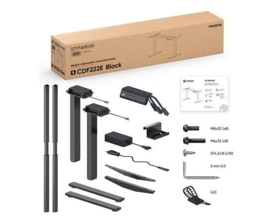 DESK FRAME MOTORISED/BLACK CDF222E-B ONKRON Крепления для телевизоров