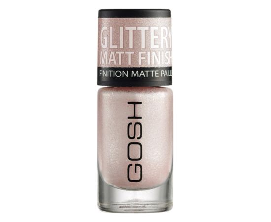 Gosh Glittery Matt Finish Nail Polish 06 Soft Pink 8ml Nagu lakas