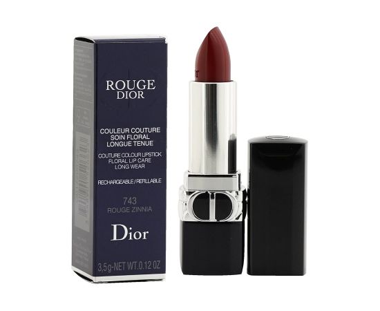 Christian Dior Couture Colour Satin Finish Cream Lipstick 743 Rouge Zinnia Refillable 3.5 g Lūpu krāsas, spīdumi, balzāmi