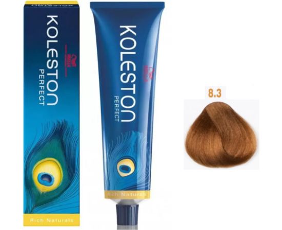 Wella Professionals Koleston Perfect Permanent Hair Dye 8/3 Light Blonde Gold 60ml Matu kopšana