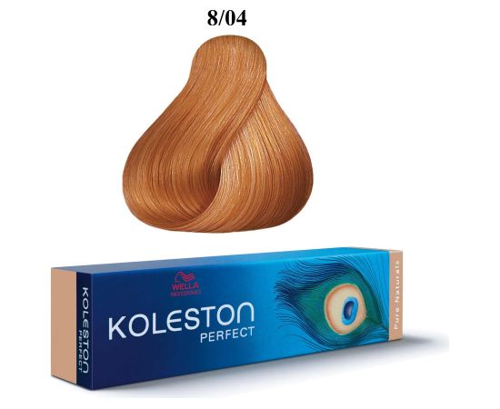 Wella Professionals Koleston Perfect Permanent Hair Dye 8/04 Light Blonde Copper Natural 60ml Matu kopšana