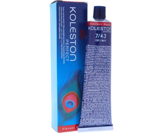 Wella Professionals Koleston Perfect Permanent Hair Dye 7/43 Medium Blonde Red Gold 60ml Matu kopšana