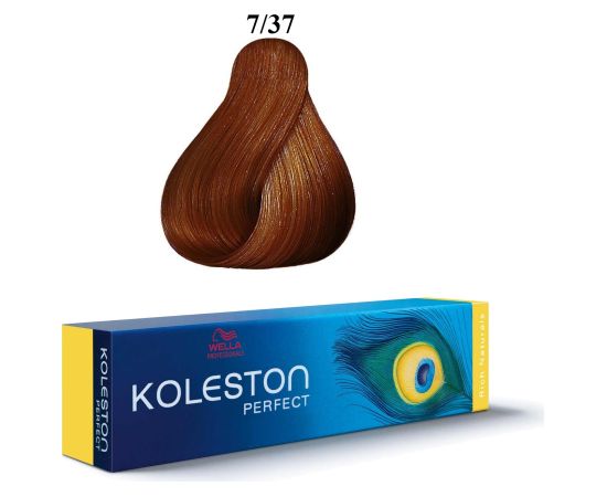 Wella Professionals Koleston Perfect Permanent Hair Dye 7/37 Medium Blonde Golden Brown 60ml Matu kopšana