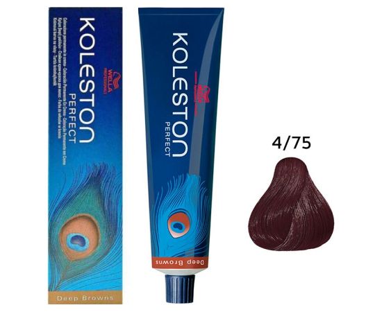 Wella Professionals Koleston Perfect Permanent Hair Dye 4/75 Medium Brown Mahogany Brown 60ml Matu kopšana