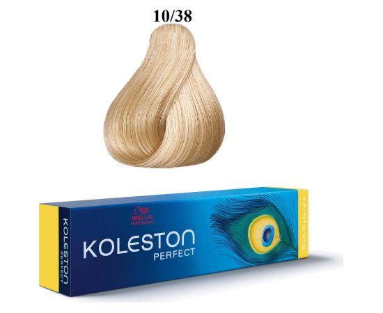Wella Professionals Koleston Perfect Permanent Hair Dye 10/38 Bright Light Blonde Golden Blue 60ml Matu kopšana