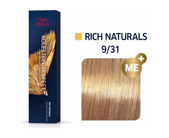 Wella Professionals Koleston Perfect Me+ Permanent Hair Dye 9/31 Very Light Blonde Gold Ash 60ml Matu kopšana