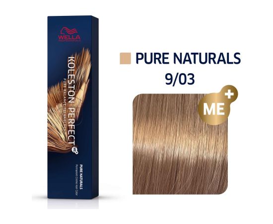 Wella Professionals Koleston Perfect Me+ Permanent Hair Dye 9/03 Very Light Blonde Natural Gold 60ml Matu kopšana
