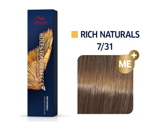 Wella Professionals Koleston Perfect Me+ Permanent Hair Dye 7/31 Medium Blonde Gold Ash 60ml Matu kopšana