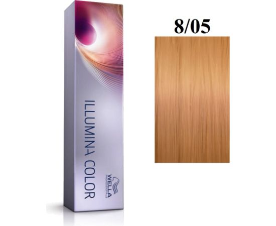 Wella Professionals Illumina Color Permanent Hair Dye 8/05 Light Blonde Natural Mahogany 60ml Matu kopšana