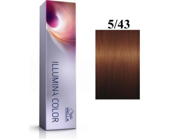 Wella Professionals Illumina Color Permanent Hair Dye 5/43 Light Chestnut Golden Red 60ml Matu kopšana