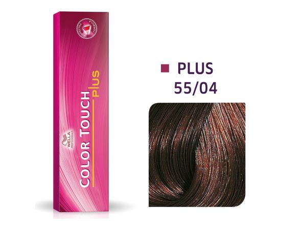 Wella Professionals Color Touch Plus Ammonia-Free Semi-Permanent Hair Dye 55/04 Intense Light Natural Red Brown 60ml Matu kopšana