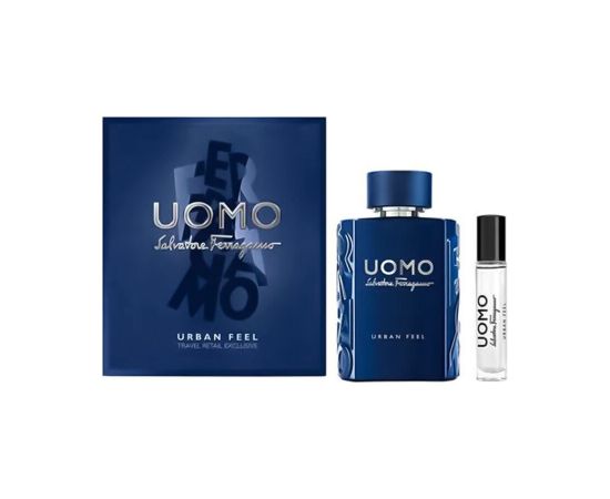 Set Salvatore Ferragamo: Uomo Urban Feel Eau De Toilette For Men 10ml + Uomo Urban Feel Eau De Toilette For Men 100ml Dāvanu komplekti