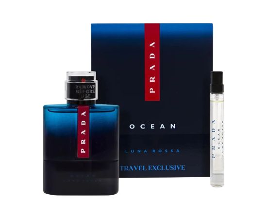 Set Prada: Luna Rossa Ocean Eau De Toilette For Men 100ml + Luna Rossa Ocean Eau De Toilette For Men 10ml Dāvanu komplekti