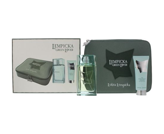Set Lolita Lempicka: Green Lover Eau De Toilette For Men 100ml + Green Lover Moisturizing & Hydrating After-Shave Gel 75ml Dāvanu komplekti