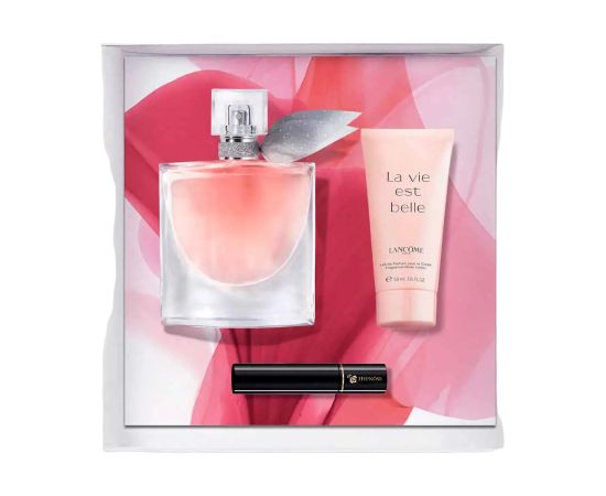 Set Lancome: La Vie Est Belle Eau De Parfum For Women 50ml + La Vie Est Belle Hydrating Body Lotion 50ml + Hypnose Mascara Black 2ml Dāvanu komplekti
