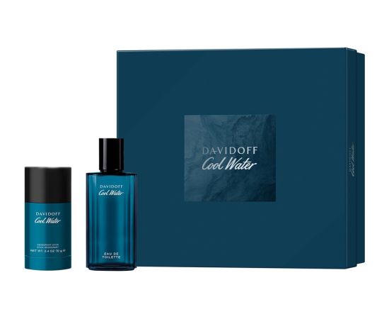 Set Davidoff: Cool Water Eau De Toilette For Men 75ml + Cool Water 24h Protection Deodorant Stick For Men 75 g Dāvanu komplekti