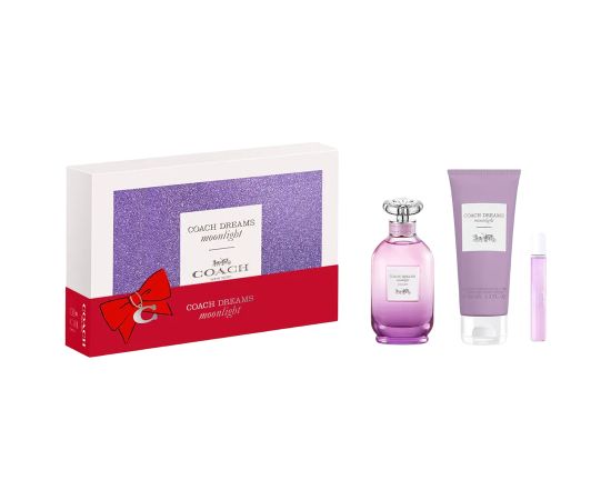 Set Coach: Dreams Moonlight Eau De Parfum For Women 90ml + Dreams Moonlight Eau De Toilette For Women 15ml + Dreams Moonlight Moisturizing Body Lotion 100ml Dāvanu komplekti