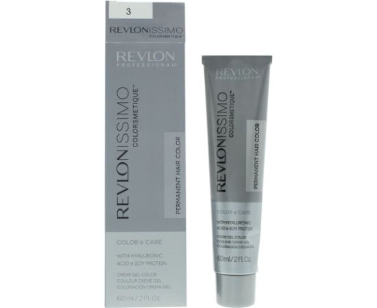 Revlon Revlonissimo Colorsmetique Hyaluronic Permanent Hair Dye 3 Dark Brown 60ml Matu kopšana