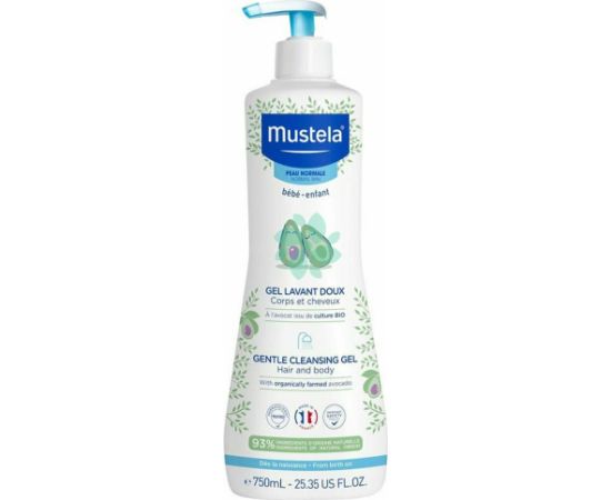 Mustela Mustela Avocado Gentle Cleansing Cleansing Gel For Face & Hair 750ml Ķermeņa kosmētika