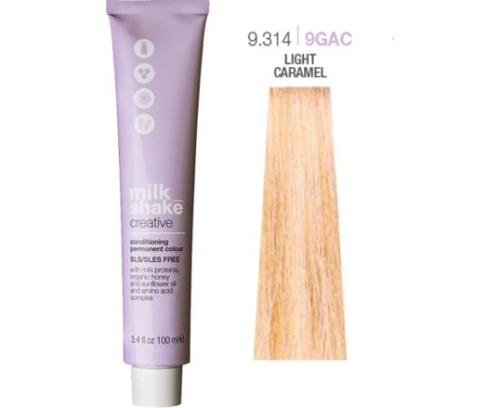 Milk Shake Creative SLS/SLES-Free Permanent Hair Dye 9.3149GAC Gold Ash Cooper Very Light Blond 100ml Matu kopšana