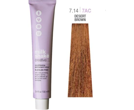 Milk Shake Creative SLS/SLES-Free Permanent Hair Dye 7.147AC Desert Brown 100ml Matu kopšana