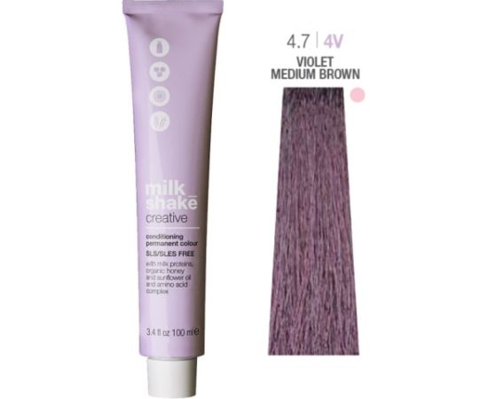 Milk Shake Creative SLS/SLES-Free Permanent Hair Dye 4.74V Violet Medium Brown 100ml Уход за волосами