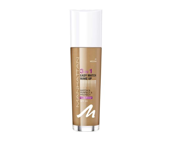 Manhattan Easy Match 3 In 1 Liquid Foundation 41 Mocha SPF 20 30ml Dekoratīvā kosmētika
