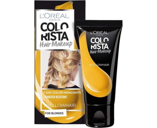 L'Oreal Paris Colorista Hair Makeup Semi-Permanent Hair Dye #YELLOWHAIR 30ml Matu kopšana