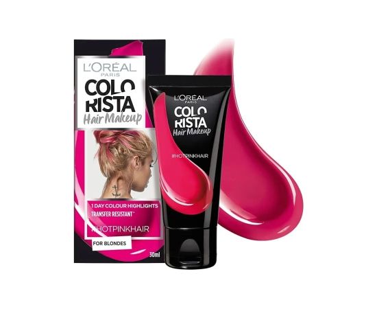 L'Oreal Paris Colorista Hair Makeup Semi-Permanent Hair Dye #HOTPINKHAIR 30ml Matu kopšana