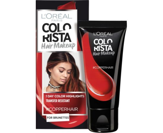 L'Oreal Paris Colorista Hair Makeup Semi-Permanent Hair Dye #COPPERHAIR 30ml Matu kopšana