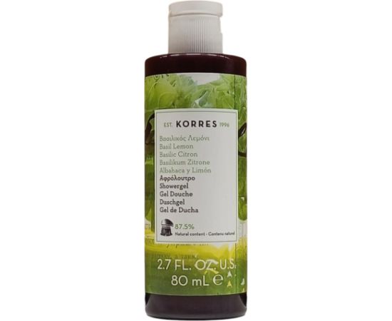 Korres Basil Lemon Hydrating Shower Gel For All Skin Types 80ml Dušas želejas ķermenim